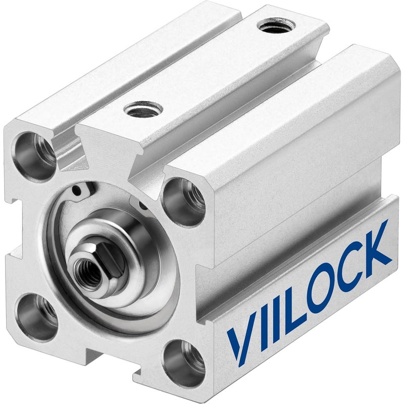 VIILOCK Pneumatic Air Cylinder 20mm Bore 25mm Stroke, Thin Air Cylinder Double Action Hydraulic Cylinders SDA 20 X 25 - Image 1